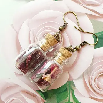 Pravda, Rose Petal Sklo Náušnice | Spell Jar | Pravda, Botanická Čiar Šperky